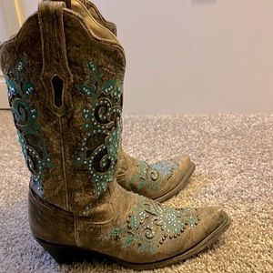 Swarovski crystal bling cowboy boots Corral 8.5 western dance